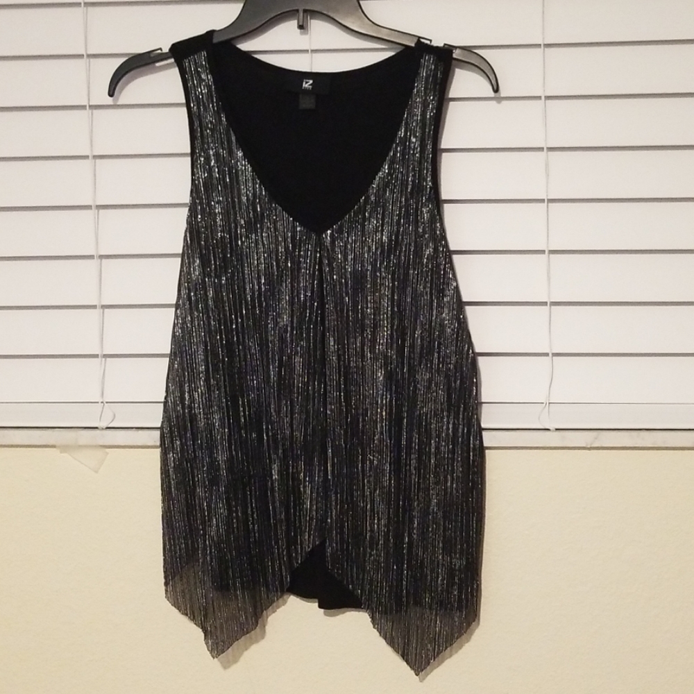 Black V neck Tank Top